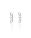 Ear Hook Quadrado Vazado Ródio Branco