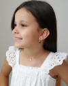 Brinco Infantil Argola Coração Liso Banhado a Ouro 18K