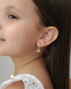 Brinco Infantil Argola Coração Liso Banhado a Ouro 18K