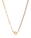 Gargantilha Riviera Cristal e Elos Ovais Banhado a Ouro 18K