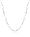 Choker Elos Ovais Ródio Branco