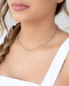 Choker Elos Ovais Ródio Branco