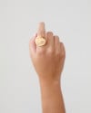 Anel Redondo Liso Tamanho 16 Banhado a Ouro 18K