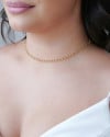 Gargantilhas Elos Trabalhados Banhado a Ouro 18K