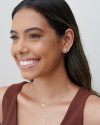 Brinco Ear Cuff Corações Cravejado Cristal Banhado a Ouro 18K