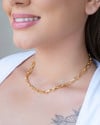 Choker Elos Ovais Lisos Banhado a Ouro 18K