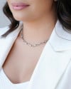 Choker Elos Ovais Lisos Ródio Branco