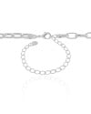 Choker Elos Ovais Lisos Ródio Branco