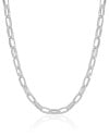 Choker Elos Ovais Lisos Ródio Branco