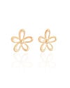 Brinco Flor Vazado Banhado a Ouro 18K