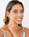 Piercing Cruz Cravejada Cristal Banhado a Ouro 18K