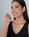 Brinco Coração Liso Abaulado Banhado a Ouro 18K