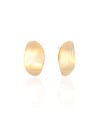 Brinco Oval Onda Lisa Banhado a Ouro 18K