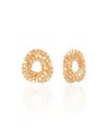 Brinco Argola Frontal Bolinhas Achatadas 2.2 cm Banhado a Ouro 18K