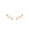 Ear Cuff Corações Liso Banhado a Ouro 18K