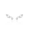Ear Cuff Corações Liso Ródio Branco