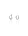 Brinco Argola Click Gota Lisa 1.4 cm Ródio Branco