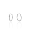 Brinco Argola Click Torcida Lisa 1.8 cm Ródio Branco