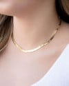 Choker Malha Fita 5 mm Banhado a Ouro 18K