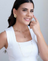 Anel Cravejado Cristal Tamanho 14 Banhado a Ouro 18K