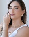 Brinco Oval Vazado Banhado a Ouro 18K