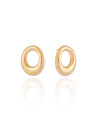 Brinco Oval Vazado Banhado a Ouro 18K