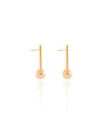 Brinco Palito Bola Lisa Banhado a Ouro 18K