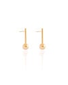 Brinco Palito Bola Lisa Banhado a Ouro 18K