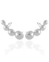Ear Cuff Bolas Lisas Ródio Branco