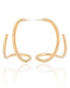 Brinco Meia Argola Fio Liso 4.2 cm Banhado a Ouro 18K