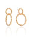 Brinco Argola Frontal Entrelaçada Martelada 4.2 cm Banhado a Ouro 18K