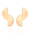 Brinco Meia Lua Liso Banhado a Ouro 18K