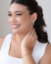 Bracelete Filete Esferas Vazadas Liso Ródio Branco