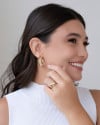 Anel Ponto de Luz Cravejado Cristal Tamanho 16 Banhado a Ouro 18K