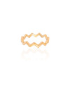 Anel Ondas Tamanho 22 Banhado a Ouro 18K