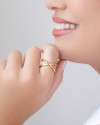 Anel em X Liso Tamanho 15 Banhado a Ouro 18K