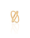 Anel em X Liso Tamanho 15 Banhado a Ouro 18K