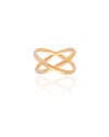 Anel em X Liso Tamanho 15 Banhado a Ouro 18K