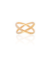 Anel em X Liso Tamanho 20 Banhado a Ouro 18K
