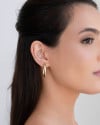Brinco Argola Oval Liso 2.5 cm Banhado a Ouro 18K