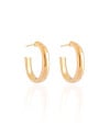 Brinco Argola Oval Liso 2.5 cm Banhado a Ouro 18K