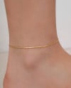 Tornozeleira Veneziana 1 mm Banhado a Ouro 18K
