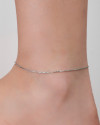 Tornozeleira Veneziana 1 mm Ródio Branco