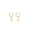 Brinco Argola Click Ponto de Luz Cristal 2.1 cm Banhado a Ouro 18K