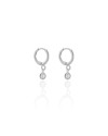 Brinco Argola Click Ponto de Luz Cristal 2.1 cm Ródio Branco