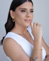 Anel Três Filetes Tamanho 18 Banhado a Ouro 18K
