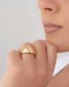 Anel Abaulado Liso Tamanho 15 Banhado a Ouro 18K