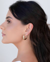 Brinco Argola Lisa 2.8 cm Banhado a Ouro 18K