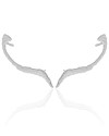 Ear Cuff Orgânico Acetinado Fosco Ródio Branco