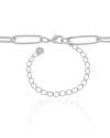 Choker Elos Ovais Ródio Branco